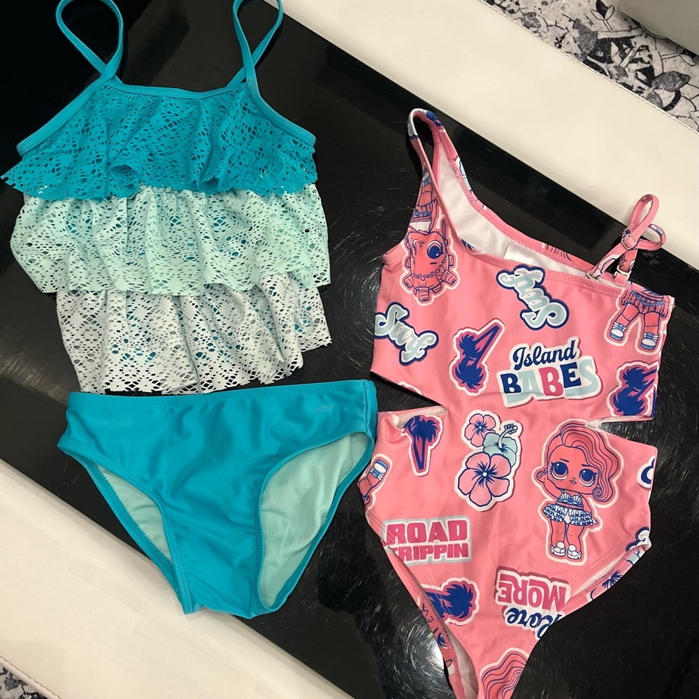 Girls' Swimwear Set - Blue and Pink